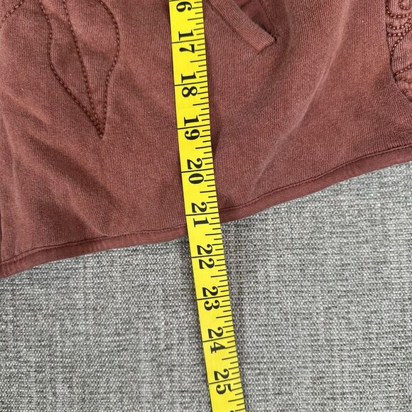 Free People Rose Front Zip Jacket Red Cinnamon Floral Embroidered Womens XL - Picture 9 of 11